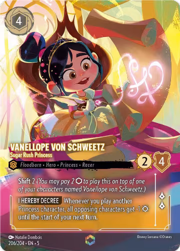 Vanellope von Schweetz - Sugar Rush Princess (Enchanted) (206/204), Shimmering Skies — Lorcana card price