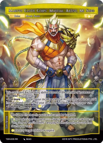 Makoto Cloth Corps' Martial Artist, Mi Sung (TSR-005 RR), The Battle at the Sacred Ruins — Force of Will card price