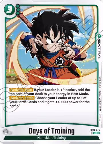 Days of Training - FB03-075 (Championship Pack 02) (FB03-075), Tournament and Championship Promos — DB Fusion card price