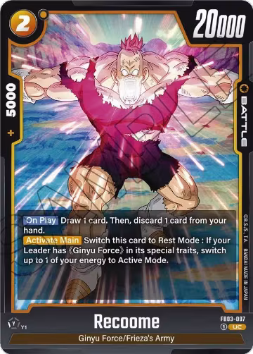 Recoome (FB03-097), Raging Roar — DB Fusion card price