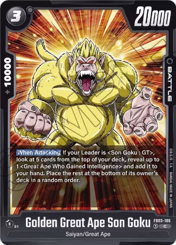 Golden Great Ape Son Goku (FB03-106), Raging Roar — DB Fusion card price