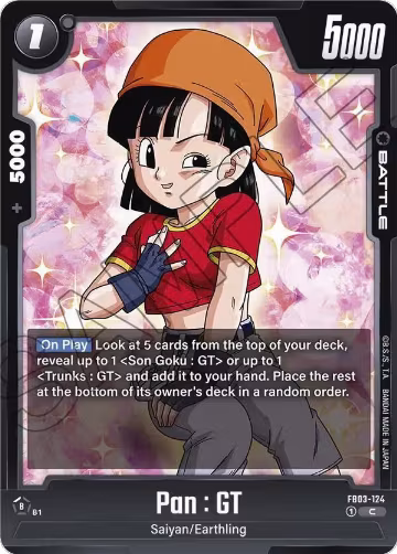 Pan : GT - FB03-124 (FB03-124), Raging Roar — DB Fusion card price