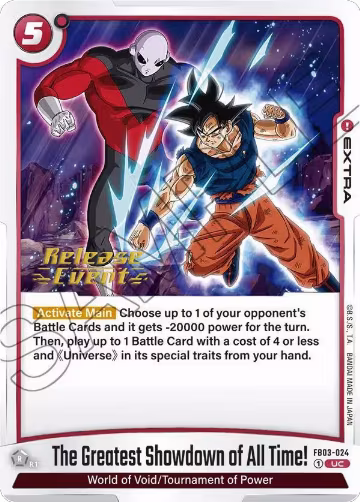 The Greatest Showdown of All Time! (FB03-024), Raging Roar Release Event Cards — DB Fusion card price
