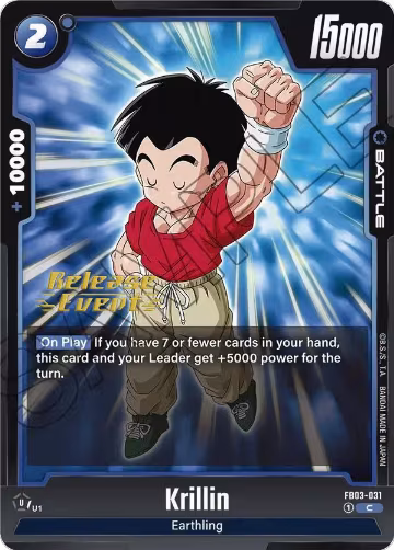 Krillin (FB03-031), Raging Roar Release Event Cards — DB Fusion card price