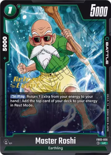 Master Roshi (FB03-056), Raging Roar Release Event Cards — DB Fusion card price