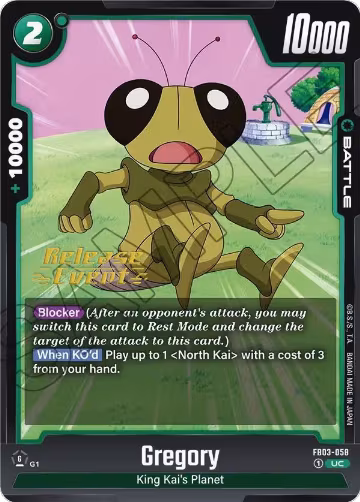 Gregory (FB03-058), Raging Roar Release Event Cards — DB Fusion card price