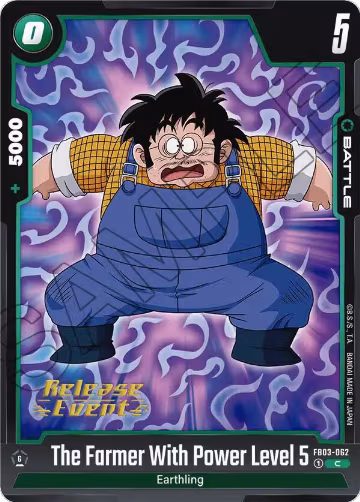 The Farmer With Power Level 5 (FB03-062), Raging Roar Release Event Cards — DB Fusion card price