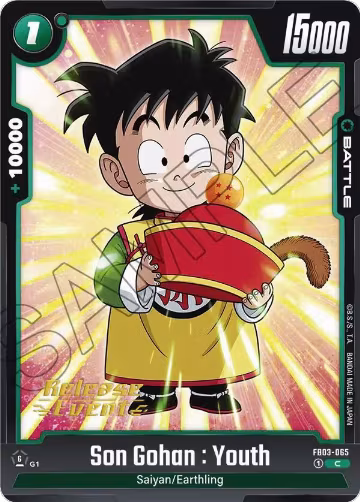 Son Gohan : Youth - FB03-065 (FB03-065), Raging Roar Release Event Cards — DB Fusion card price