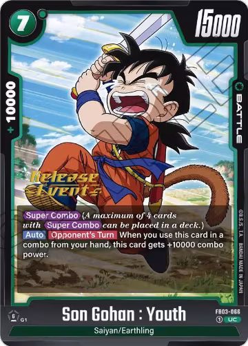 Son Gohan : Youth - FB03-066 (FB03-066), Raging Roar Release Event Cards — DB Fusion card price