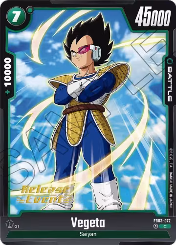 Vegeta - FB03-072 (FB03-072), Raging Roar Release Event Cards — DB Fusion card price