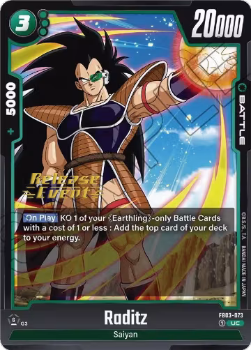 Raditz - FB03-073 (FB03-073), Raging Roar Release Event Cards — DB Fusion card price