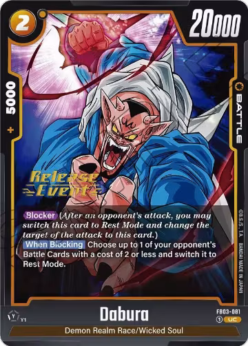 Dabura - FB03-081 (FB03-081), Raging Roar Release Event Cards — DB Fusion card price