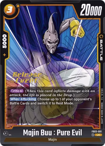 Majin Buu : Pure Evil (FB03-091), Raging Roar Release Event Cards — DB Fusion card price