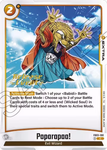 Paparapaa! (FB03-100), Raging Roar Release Event Cards — DB Fusion card price