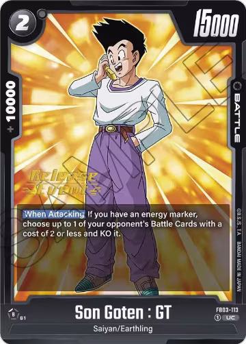 Son Goten : GT (FB03-113), Raging Roar Release Event Cards — DB Fusion card price