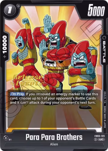 Para Para Brothers (FB03-123), Raging Roar Release Event Cards — DB Fusion card price