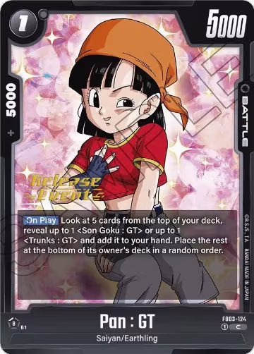 Pan : GT - FB03-124 (FB03-124), Raging Roar Release Event Cards — DB Fusion card price