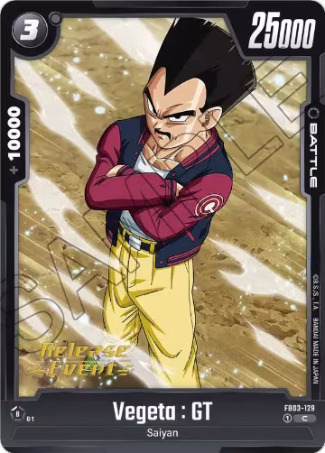 Vegeta : GT (FB03-129), Raging Roar Release Event Cards — DB Fusion card price
