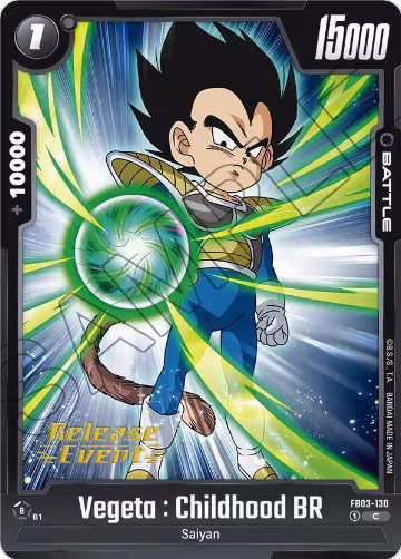 Vegeta : Childhood BR (FB03-130), Raging Roar Release Event Cards — DB Fusion card price