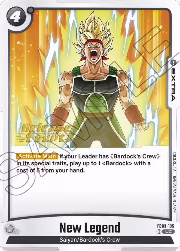 New Legend (FB03-135), Raging Roar Release Event Cards — DB Fusion card price
