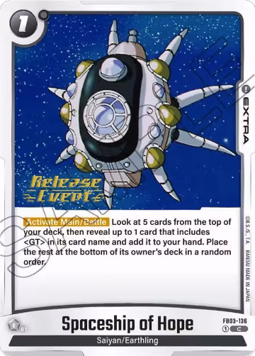 Spaceship of Hope (FB03-136), Raging Roar Release Event Cards — DB Fusion card price