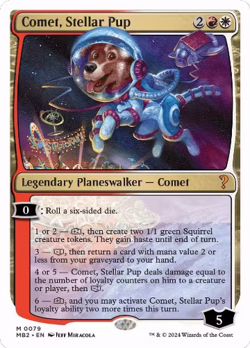 Comet, Stellar Pup (White Border) (79), Mystery Booster 2 — Magic card price