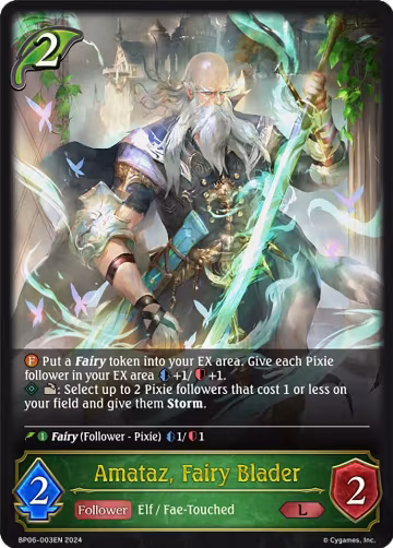 Amataz, Fairy Blader (BP06-003EN), Paragons of the Colosseum — Shadowverse card price