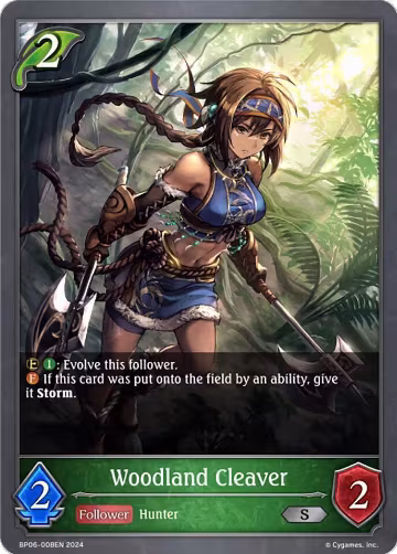 Woodland Cleaver (BP06-008EN), Paragons of the Colosseum — Shadowverse card price