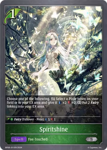 Spiritshine (BP06-011EN), Paragons of the Colosseum — Shadowverse card price