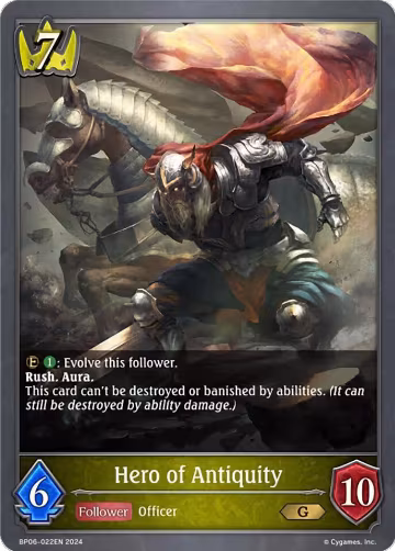 Hero of Antiquity (BP06-022EN), Paragons of the Colosseum — Shadowverse card price