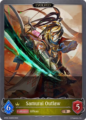 Samurai Outlaw (Evolved) (BP06-030EN), Paragons of the Colosseum — Shadowverse card price
