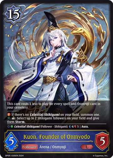 Kuon, Founder of Onmyodo (BP06-035EN), Paragons of the Colosseum — Shadowverse card price