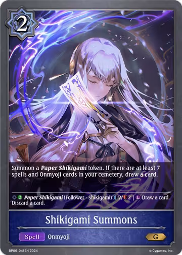 Shikigami Summons (BP06-041EN), Paragons of the Colosseum — Shadowverse card price