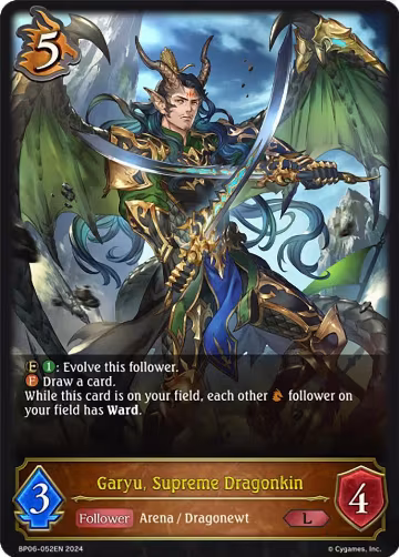 Garyu, Supreme Dragonkin (BP06-052EN), Paragons of the Colosseum — Shadowverse card price