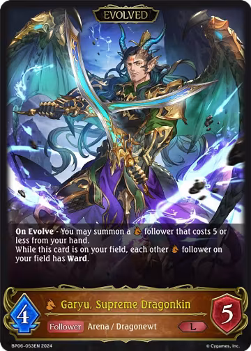 Garyu, Supreme Dragonkin (Evolved) (BP06-053EN), Paragons of the Colosseum — Shadowverse card price