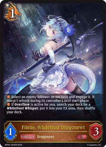Filene, Whitefrost Dragonewt (BP06-054EN), Paragons of the Colosseum — Shadowverse card price