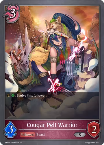 Cougar Pelt Warrior (BP06-077EN), Paragons of the Colosseum — Shadowverse card price