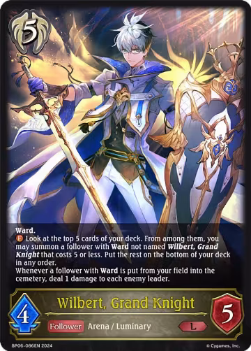 Wilbert, Grand Knight (BP06-086EN), Paragons of the Colosseum — Shadowverse card price