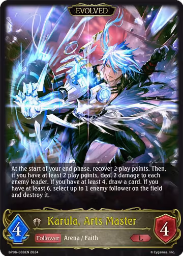 Karula, Arts Master (Evolved) (BP06-088EN), Paragons of the Colosseum — Shadowverse card price