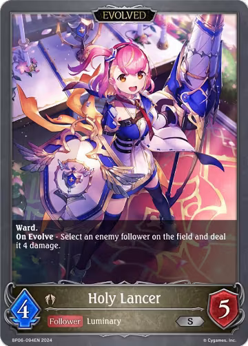 Holy Lancer (Evolved) (BP06-094EN), Paragons of the Colosseum — Shadowverse card price