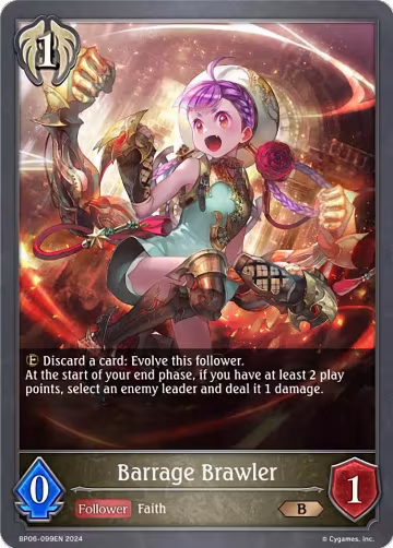 Barrage Brawler (BP06-099EN), Paragons of the Colosseum — Shadowverse card price