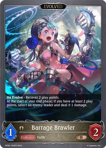 Barrage Brawler (Evolved) (BP06-100EN), Paragons of the Colosseum — Shadowverse card price
