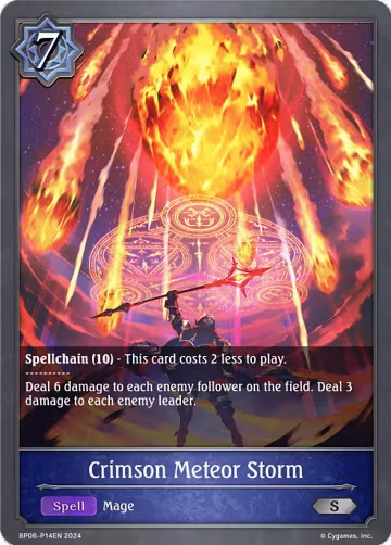 Crimson Meteor Storm - P14EN (Foil) (BP06-P14EN), Paragons of the Colosseum — Shadowverse card price