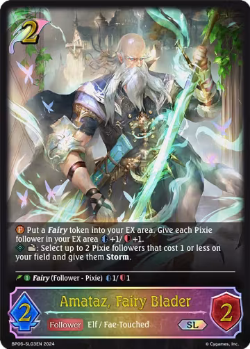 Amataz, Fairy Blader (SL) (BP06-SL03EN), Paragons of the Colosseum — Shadowverse card price
