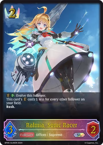Ralmia, Sonic Racer (SL) (BP06-SL05EN), Paragons of the Colosseum — Shadowverse card price
