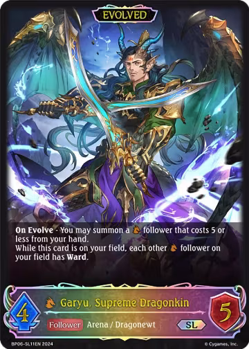 Garyu, Supreme Dragonkin (Evolved) (SL) (BP06-SL11EN), Paragons of the Colosseum — Shadowverse card price