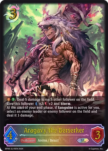 Aragavy the Berserker (SL) (BP06-SL15EN), Paragons of the Colosseum — Shadowverse card price