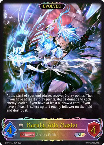 Karula, Arts Master (Evolved) (SL) (BP06-SL18EN), Paragons of the Colosseum — Shadowverse card price