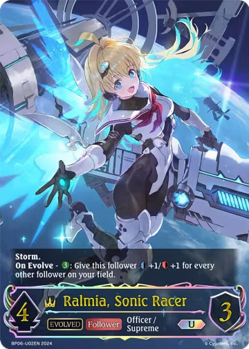 Ralmia, Sonic Racer (Evolved) (U) (BP06-U02EN), Paragons of the Colosseum — Shadowverse card price