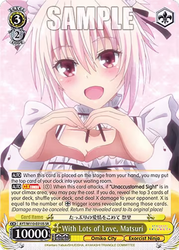 With Lots of Love, Matsuri (SR) (AYT/W110-E010S SR), Ayakashi Triangle — Weiß Schwarz card price